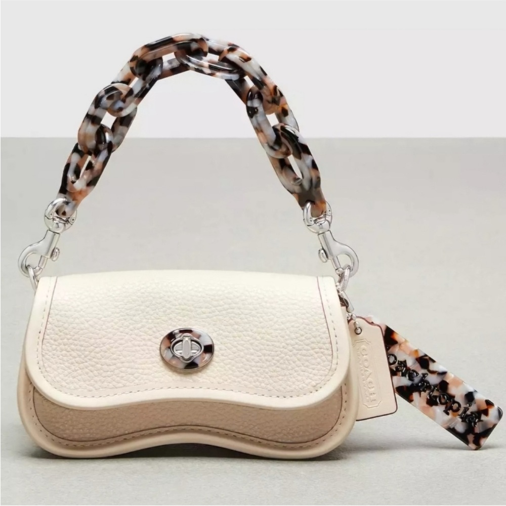 Coachtopia By Coach Cream Leather Mini Wavy Dinky Handbag NWT and Dustbag